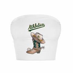 Athletics Tiny Turnip Women's Cowboy Boot Crop Tube Top White