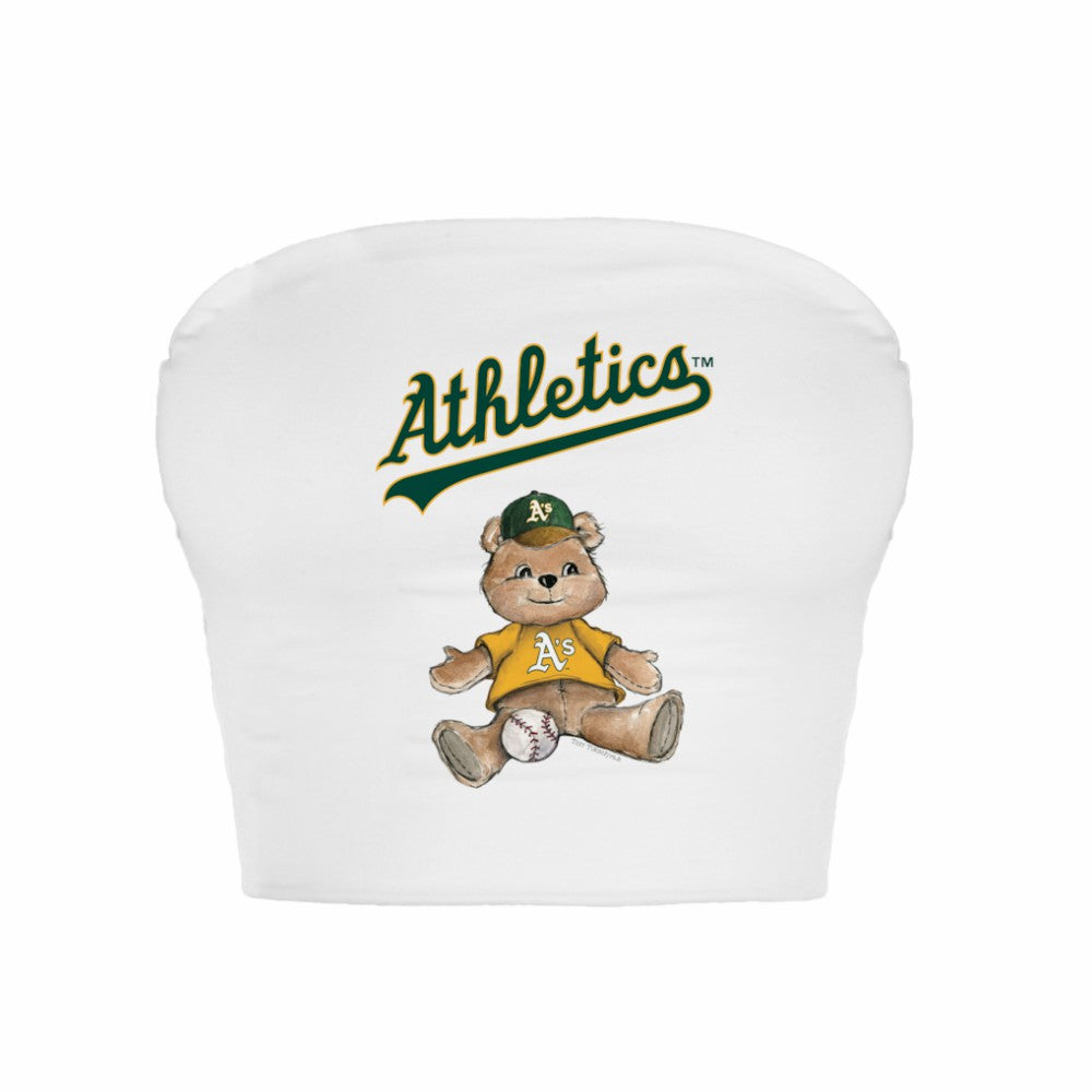 Athletics Tiny Turnip Women's Teddy Bear Crop Tube Top White