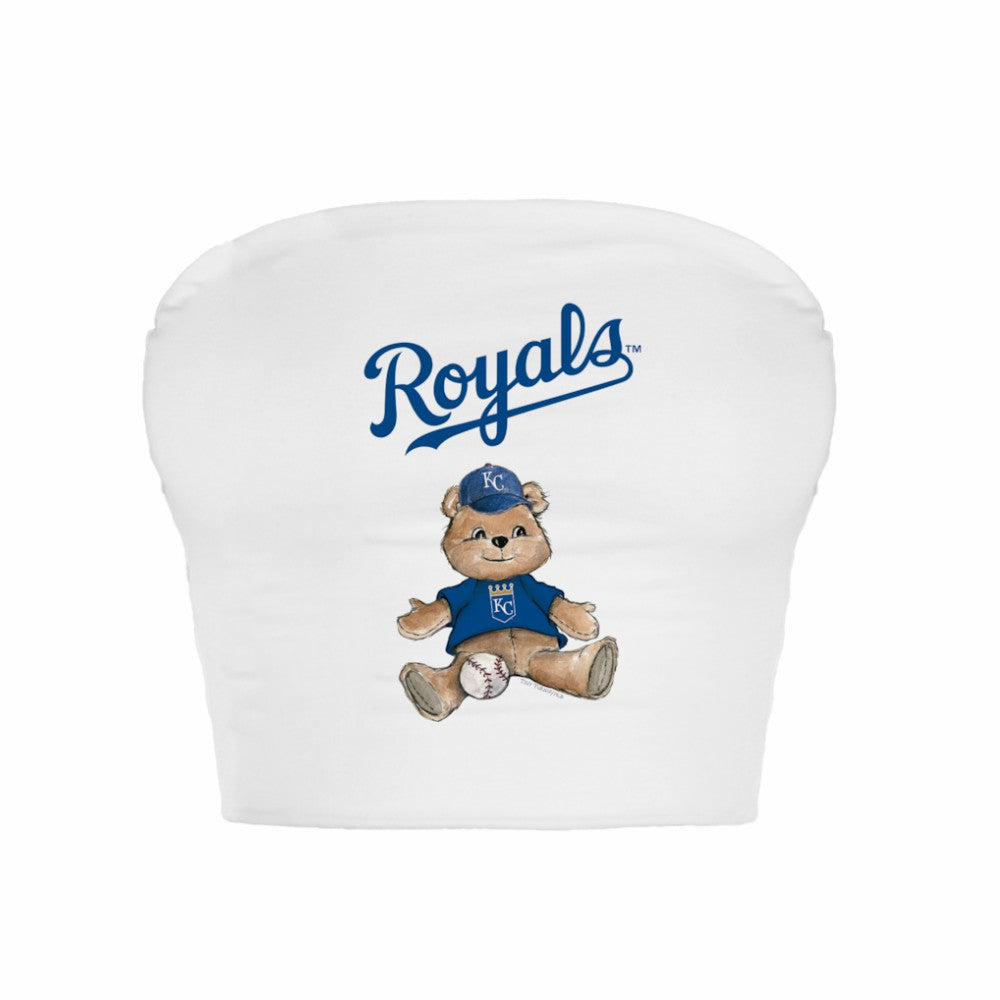 Kansas City Royals Tiny Turnip Women's Teddy Bear Crop Tube Top White