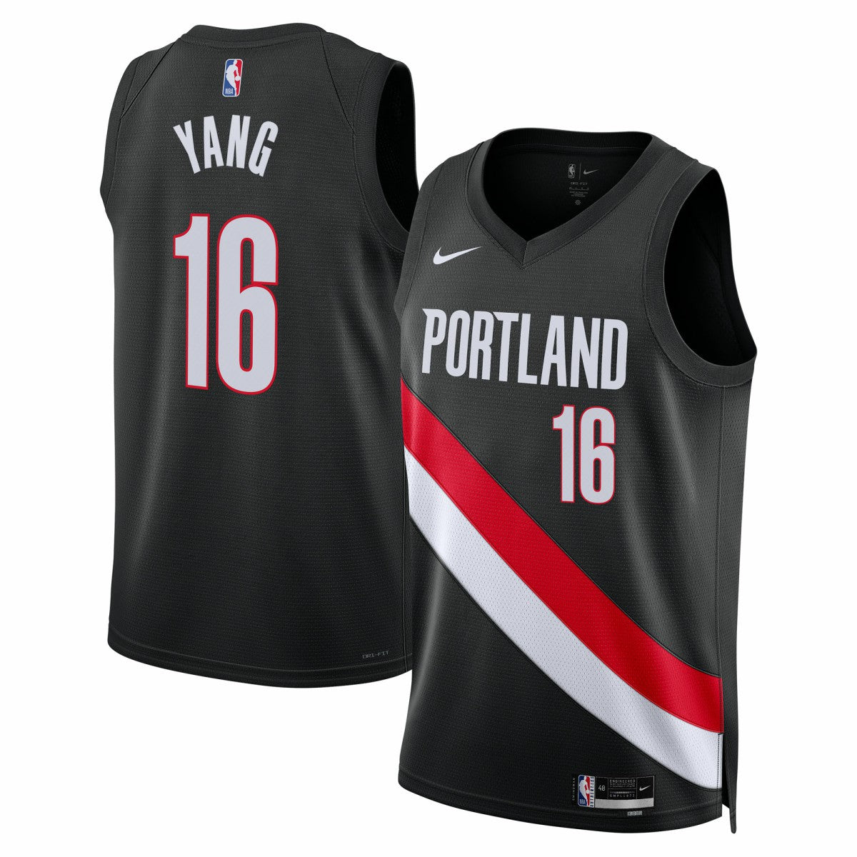 Yang Hansen Portland Trail Blazers Unisex Swingman Jersey - Icon Edition - Black shop