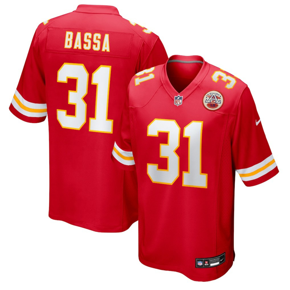 Jeffrey Bassa Kansas City Chiefs Team Game Jersey - Red cheap
