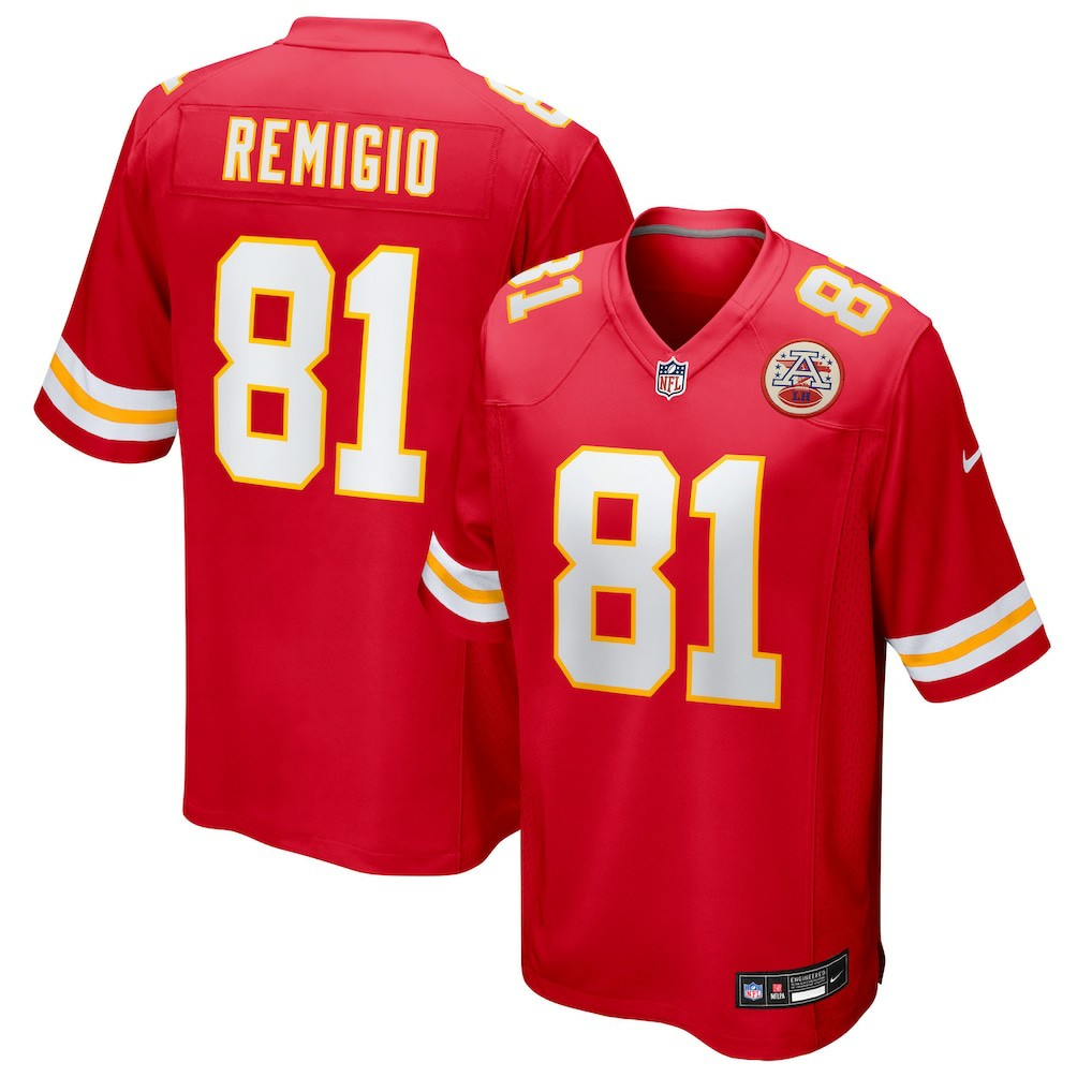 Nikko Remigio Kansas City Chiefs Team Game Jersey - Red cheap