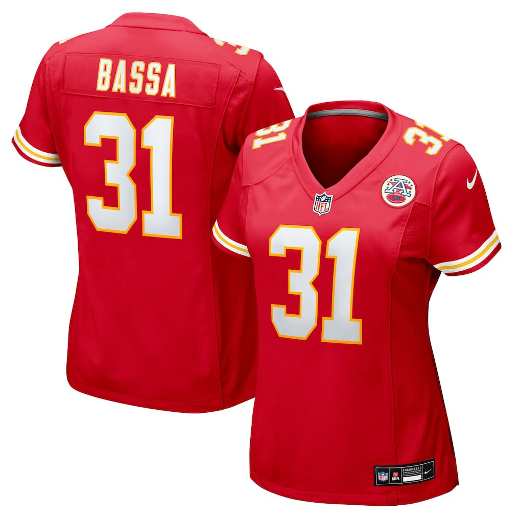 Jeffrey Bassa Kansas City Chiefs Women's Team Game Jersey - Red for sale