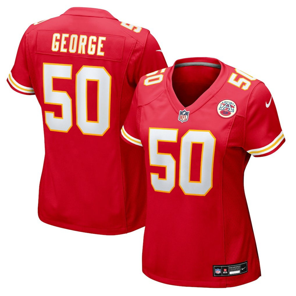 Brandon George Kansas City Chiefs Women's Team Game Jersey - Red sale