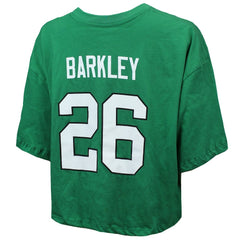 Saquon Barkley Philadelphia Eagles Majestic Threads Women's Swarovski Crystals Boxy Cropped Name & Number T-Shirt - Kelly Green outlet