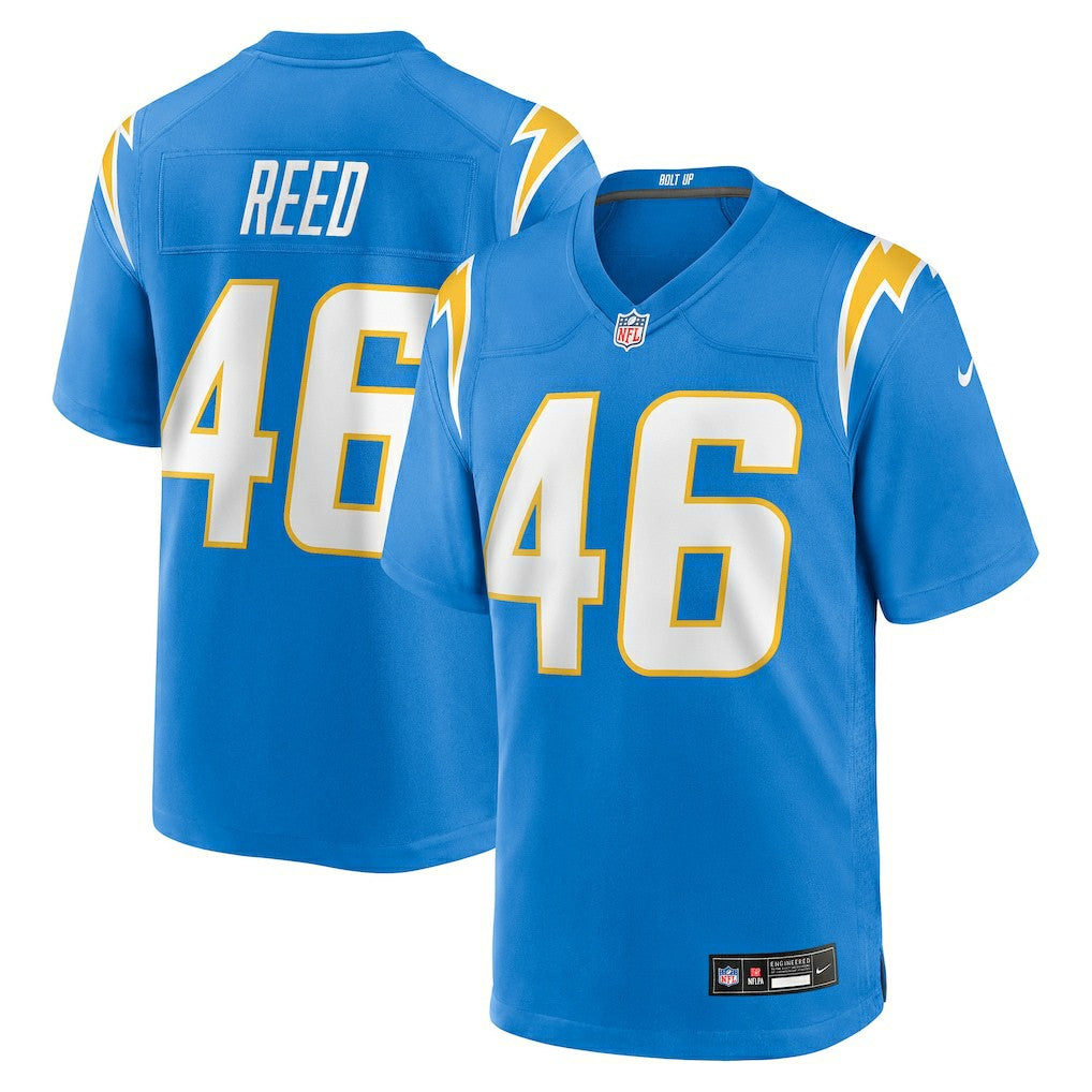 Nikko Reed Los Angeles Chargers Team Game Jersey - Powder Blue on sale