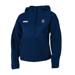 Houston Astros Women's Cloud Point Hooded Fleece Half-Snap Pullover Jacket Navy