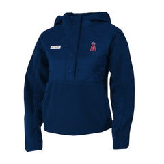 Los Angeles Angels Women's Cloud Point Hooded Fleece Half-Snap Pullover Jacket Navy