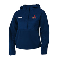 St. Louis Cardinals Women's Cloud Point Hooded Fleece Half-Snap Pullover Jacket Navy