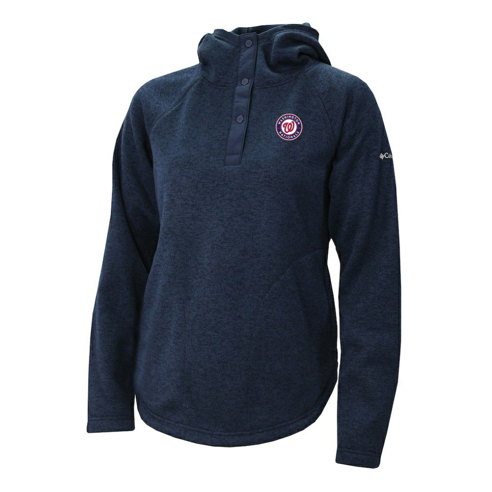 Washington Nationals Women's Half-Snap Pullover Hoodie Navy