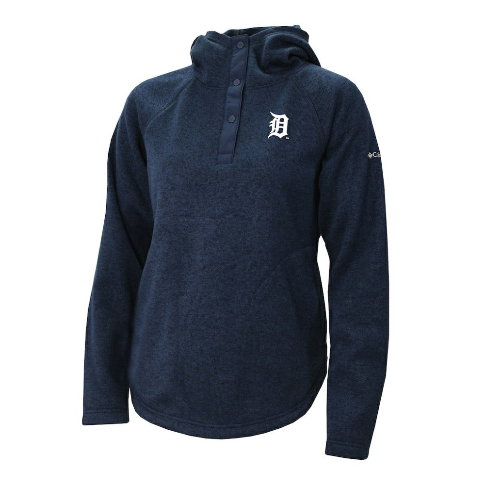 Detroit Tigers Women's Half-Snap Pullover Hoodie Navy