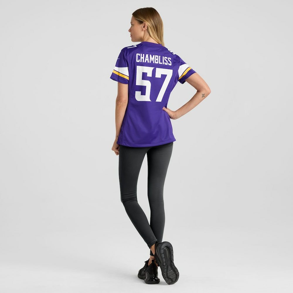 Chaz Chambliss Minnesota Vikings Women's Team Game Jersey - Purple on sale