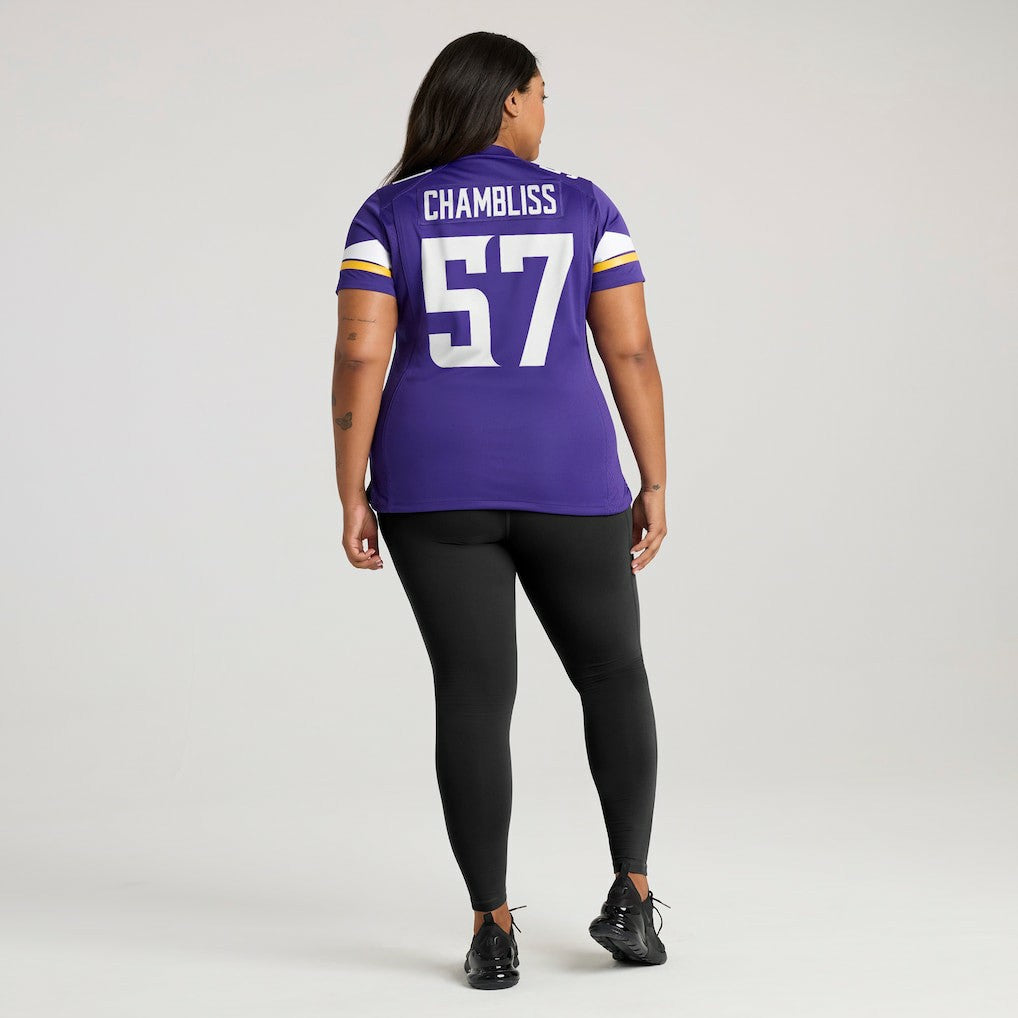 Chaz Chambliss Minnesota Vikings Women's Team Game Jersey - Purple on sale
