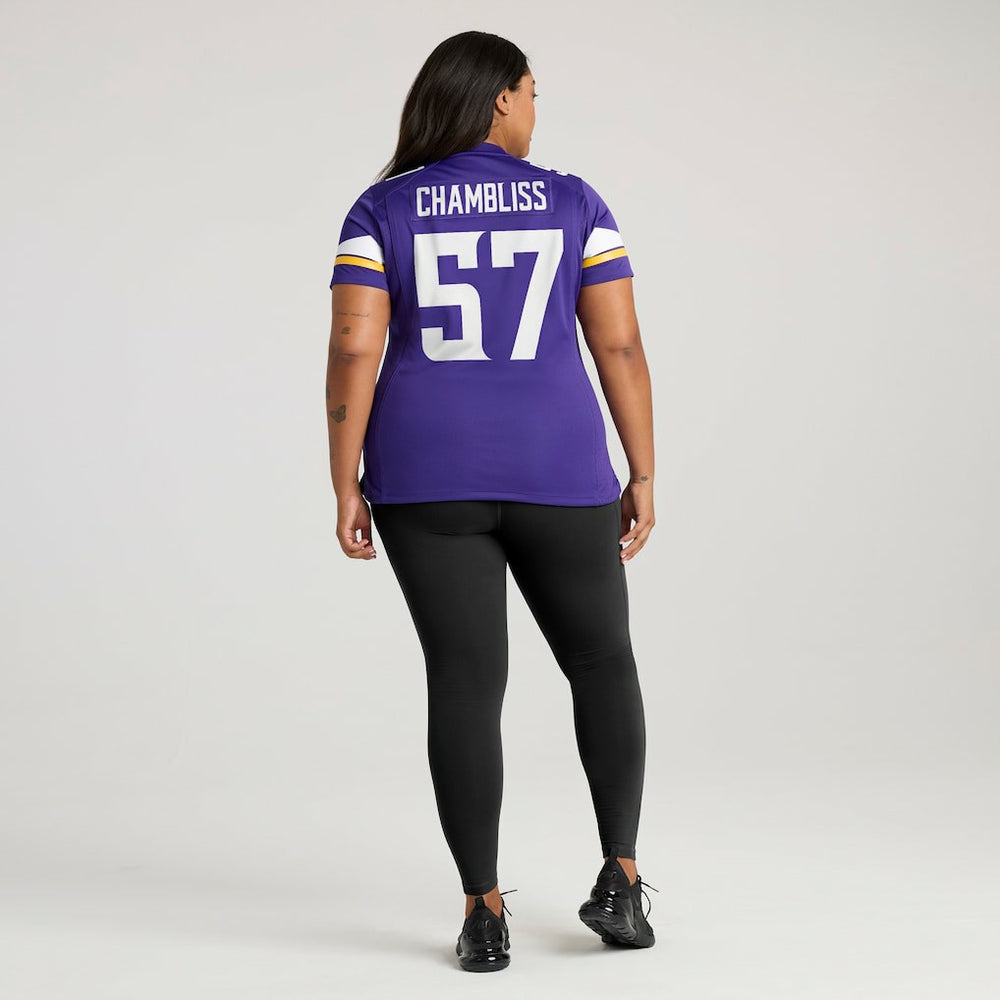 Chaz Chambliss Minnesota Vikings Women's Team Game Jersey - Purple on sale