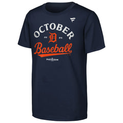 Detroit Tigers Youth 2025 MLB Postseason Locker Room T-Shirt Navy