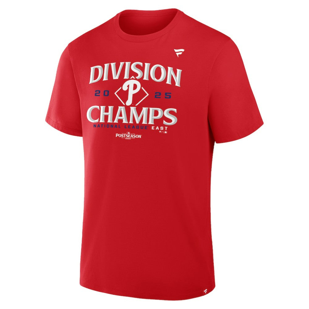 Philadelphia Phillies Youth 2025 NL East Division Champions Locker Room T-Shirt Red