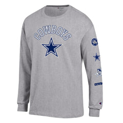 Dallas Cowboys Champion Seal Long Sleeve T-Shirt - Heather Gray sale