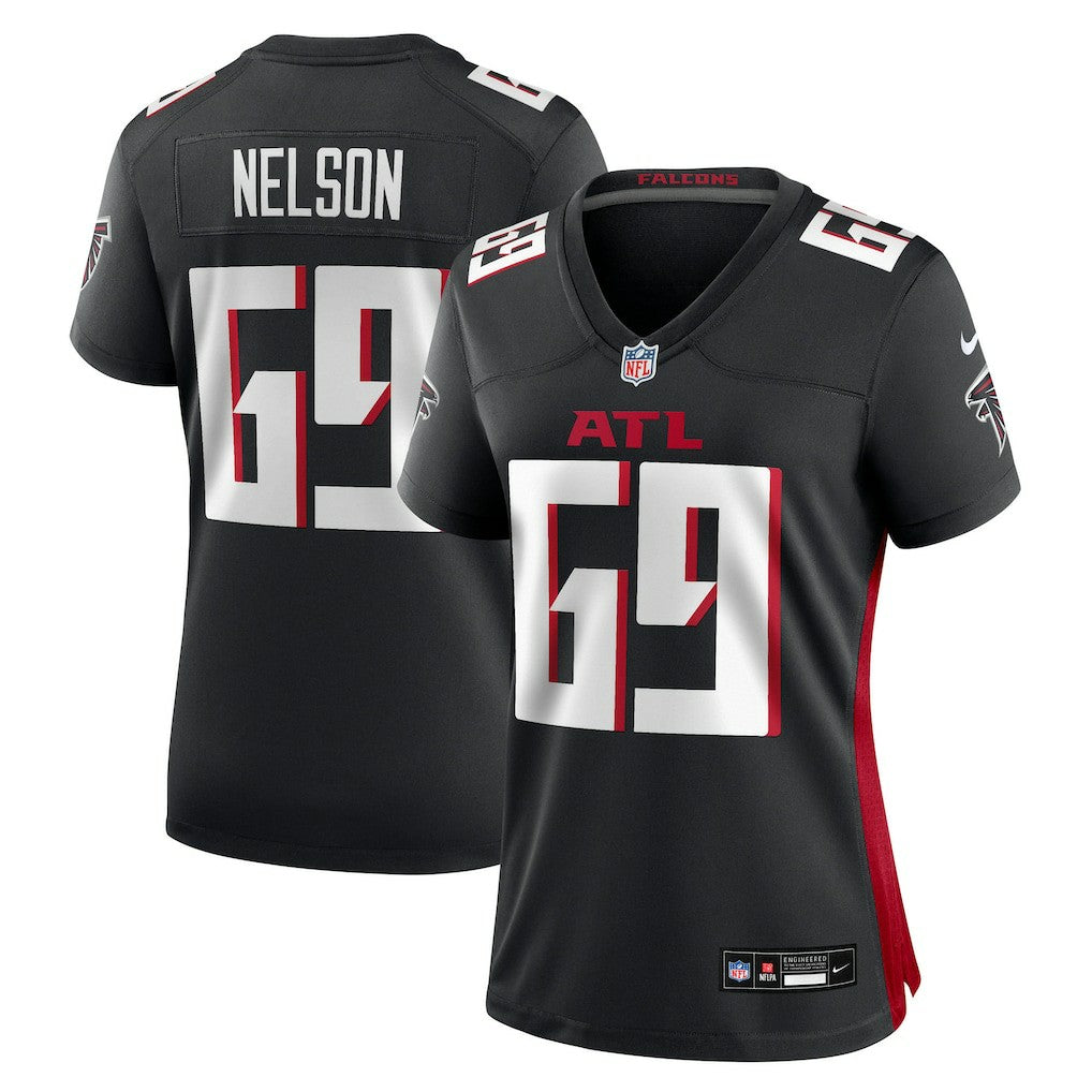Jack Nelson Atlanta Falcons Women's Team Game Jersey - Black outlet