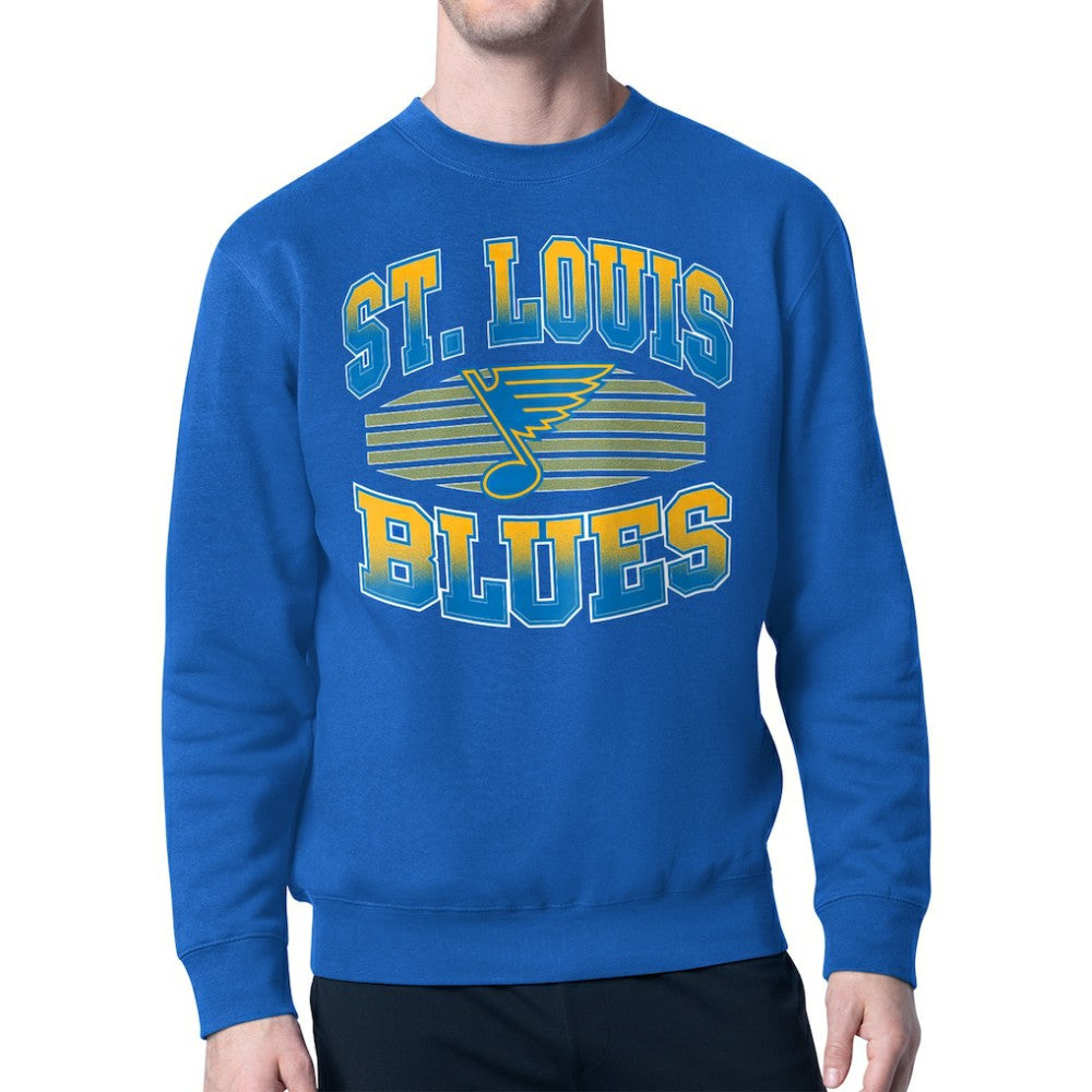 St. Louis Blues Starter Team Grit Graphic Fleece Pullover Sweatshirt - Blue Sweatshirts