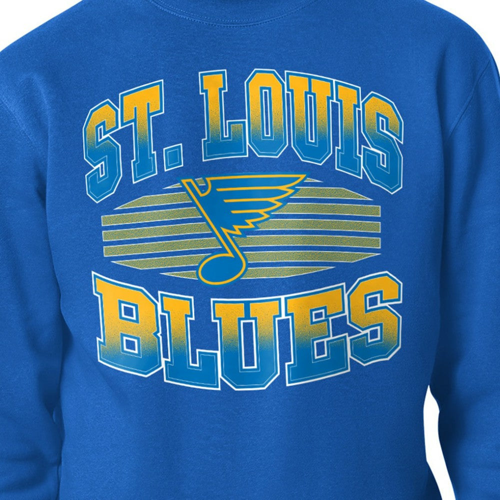 St. Louis Blues Starter Team Grit Graphic Fleece Pullover Sweatshirt - Blue Sweatshirts