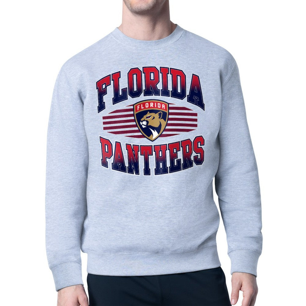 Florida Panthers Starter Team Grit Graphic Fleece Pullover Sweatshirt - Gray Sweatshirts
