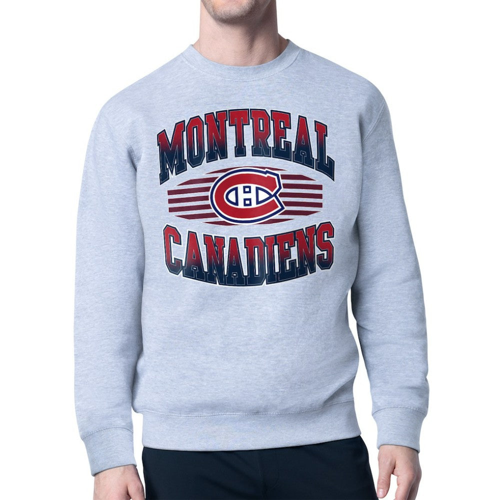 Montreal Canadiens Starter Team Grit Graphic Fleece Pullover Sweatshirt - Gray Sweatshirts