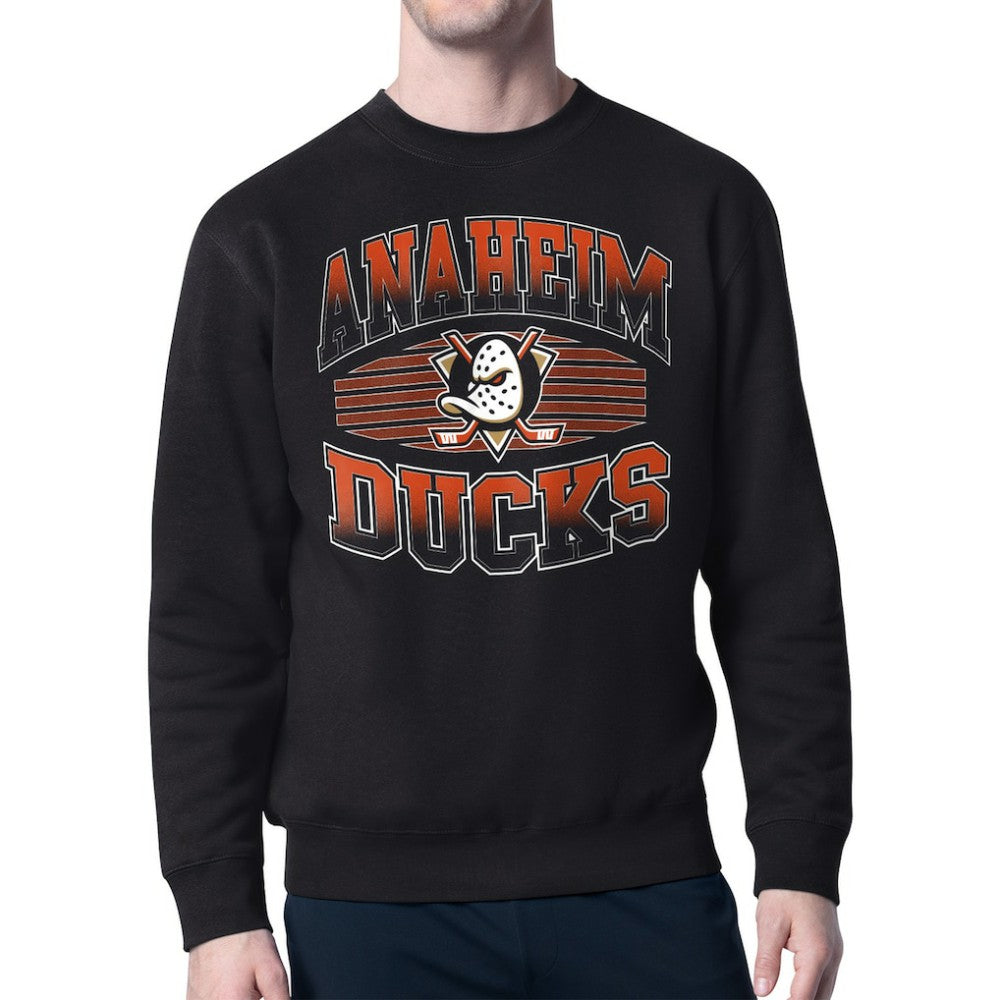 Anaheim Ducks Starter Team Grit Graphic Fleece Pullover Sweatshirt - Black Sweatshirts