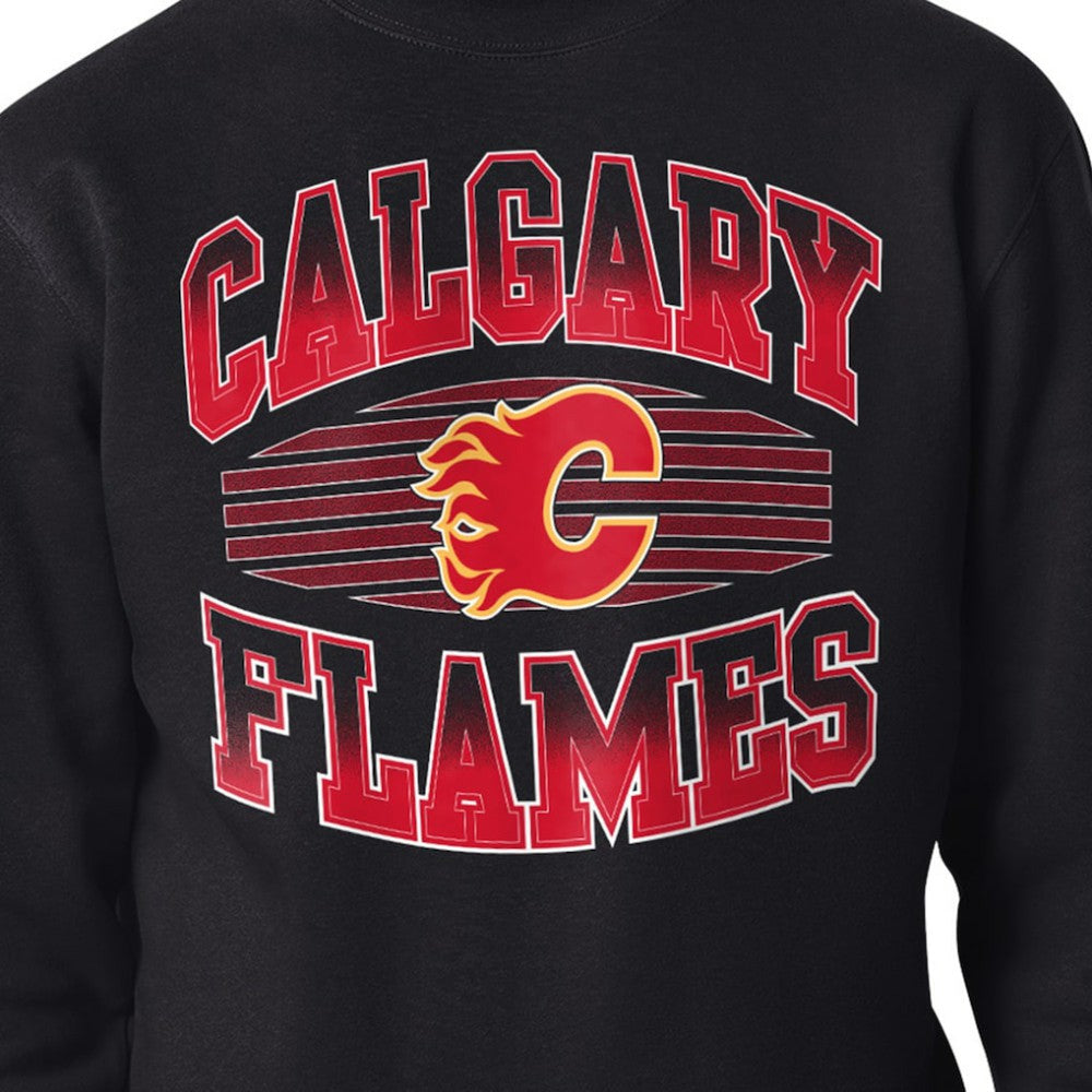Calgary Flames Starter Team Grit Graphic Fleece Pullover Sweatshirt - Black Sweatshirts