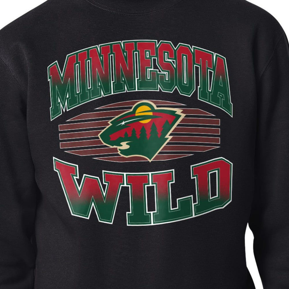 Minnesota Wild Starter Team Grit Graphic Fleece Pullover Sweatshirt - Black Sweatshirts