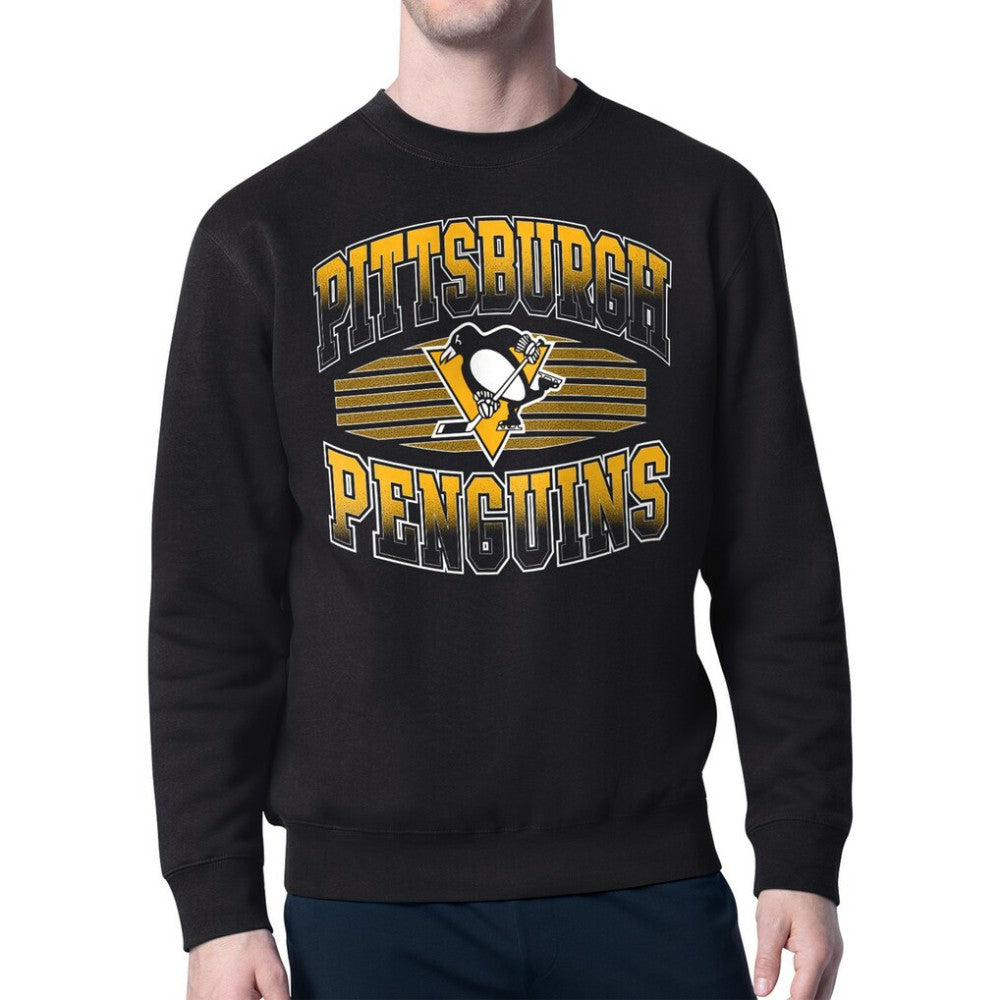 Pittsburgh Penguins Starter Team Grit Graphic Fleece Pullover Sweatshirt - Black Sweatshirts