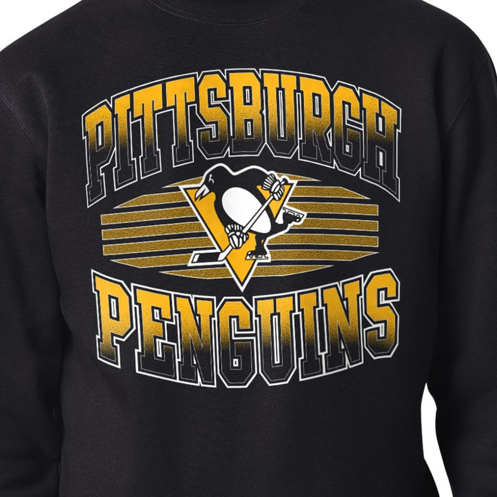 Pittsburgh Penguins Starter Team Grit Graphic Fleece Pullover Sweatshirt - Black Sweatshirts