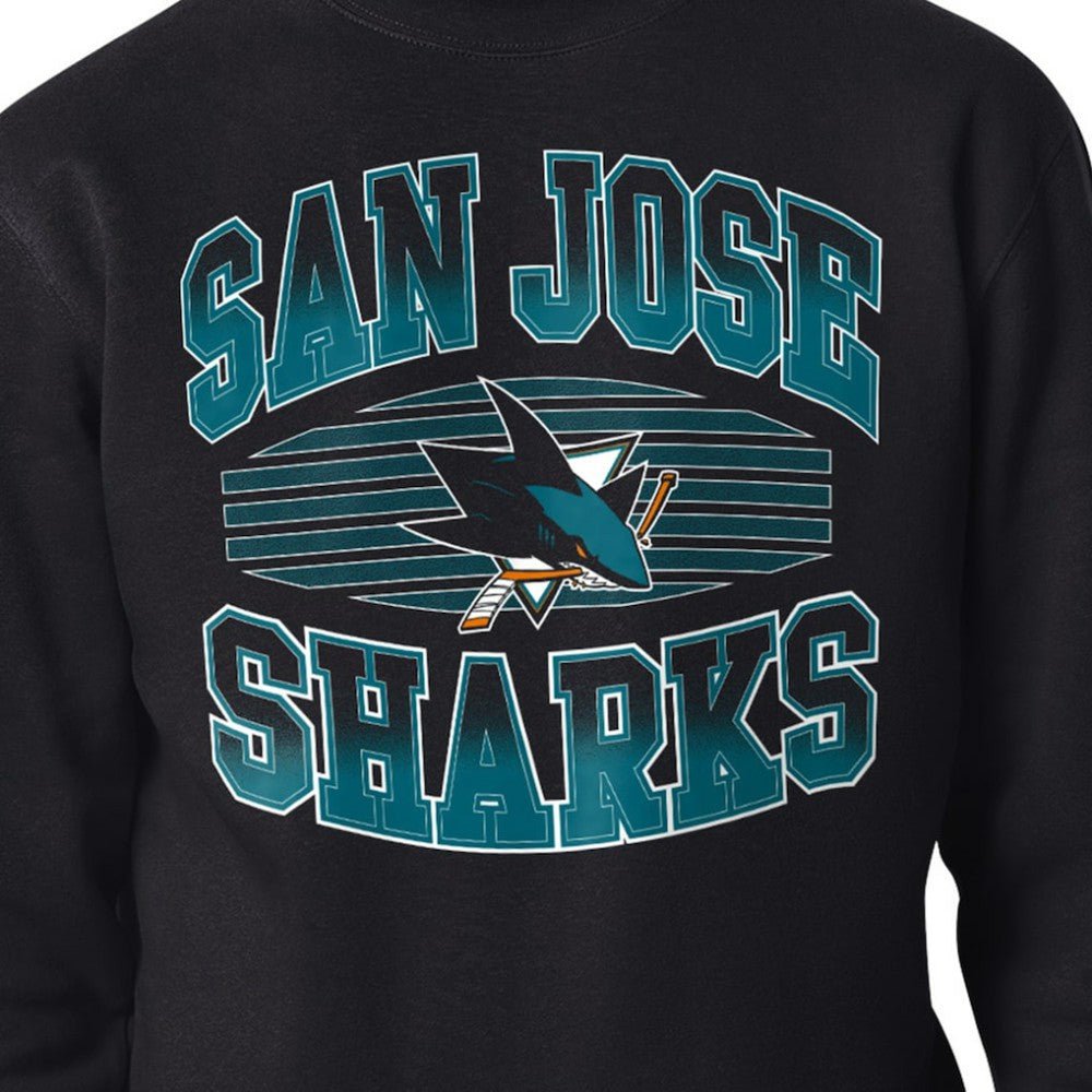 San Jose Sharks Starter Team Grit Graphic Fleece Pullover Sweatshirt - Black Sweatshirts