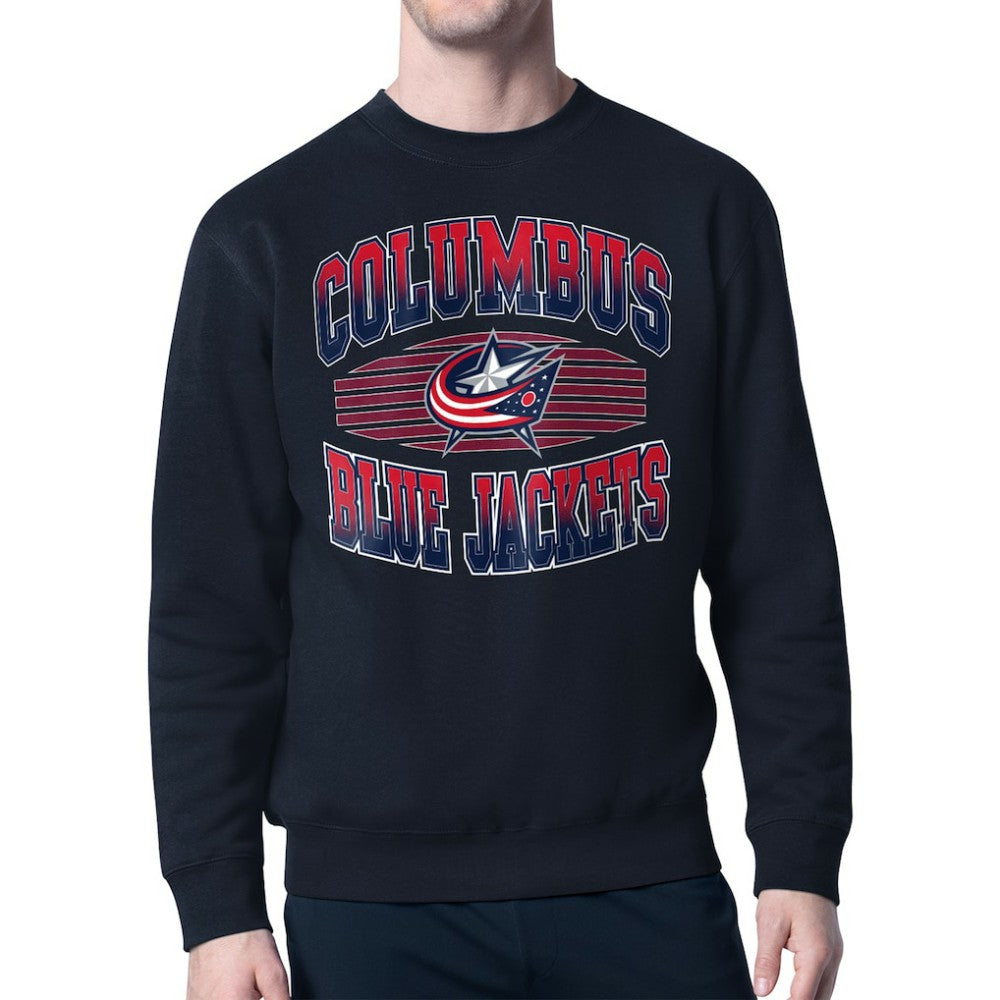 Columbus Blue Jackets Starter Team Grit Graphic Fleece Pullover Sweatshirt - Navy Sweatshirts