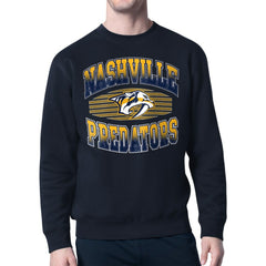 Nashville Predators Starter Team Grit Graphic Fleece Pullover Sweatshirt - Navy Sweatshirts