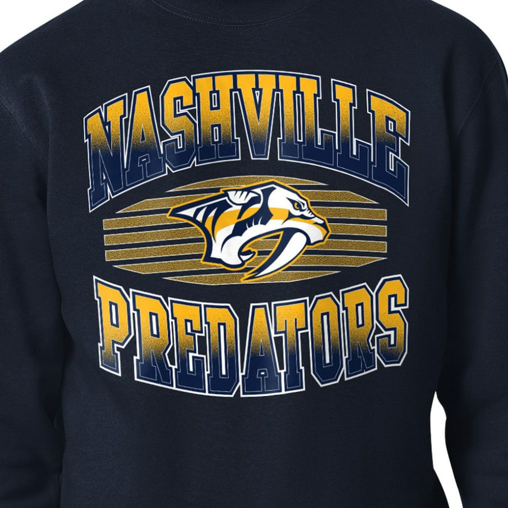 Nashville Predators Starter Team Grit Graphic Fleece Pullover Sweatshirt - Navy Sweatshirts