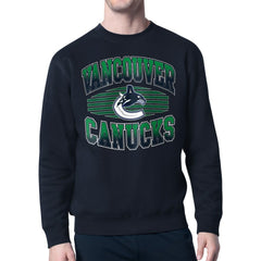Vancouver Canucks Starter Team Grit Graphic Fleece Pullover Sweatshirt - Navy Sweatshirts
