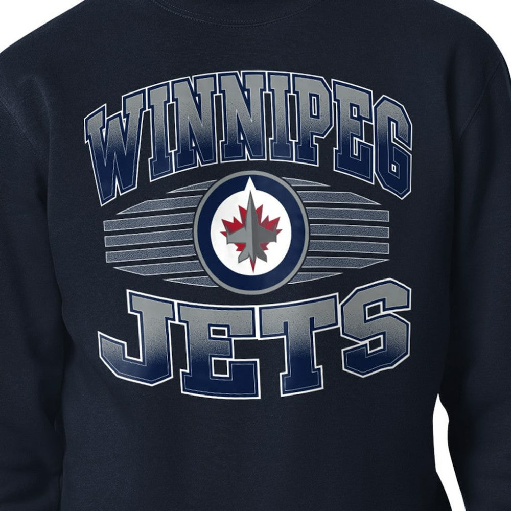 Winnipeg Jets Starter Team Grit Graphic Fleece Pullover Sweatshirt - Navy Sweatshirts