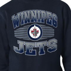Winnipeg Jets Starter Team Grit Graphic Fleece Pullover Sweatshirt - Navy Sweatshirts