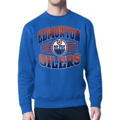 Edmonton Oilers Starter Team Grit Graphic Fleece Pullover Sweatshirt - Royal Sweatshirts