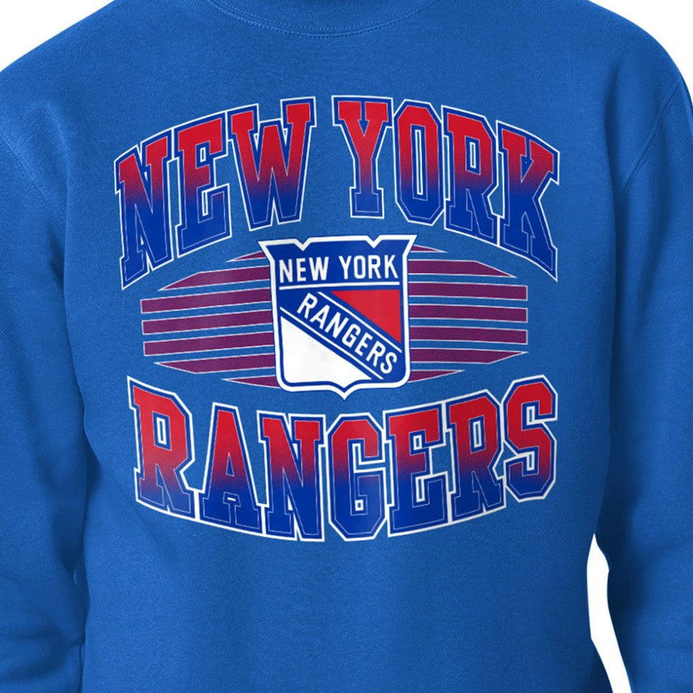 New York Rangers Starter Team Grit Graphic Fleece Pullover Sweatshirt - Blue Sweatshirts