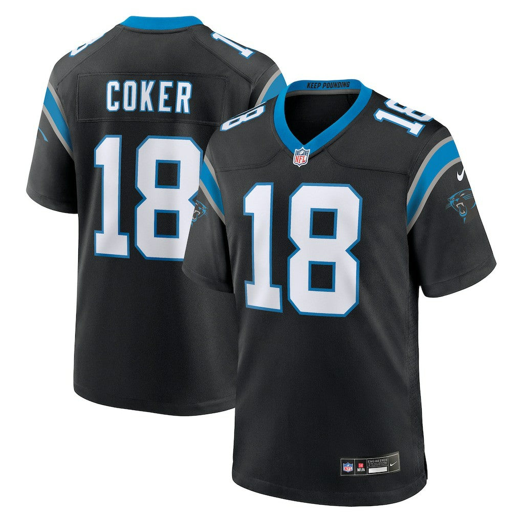 Jalen Coker Carolina Panthers Team Game Jersey - Black cheap
