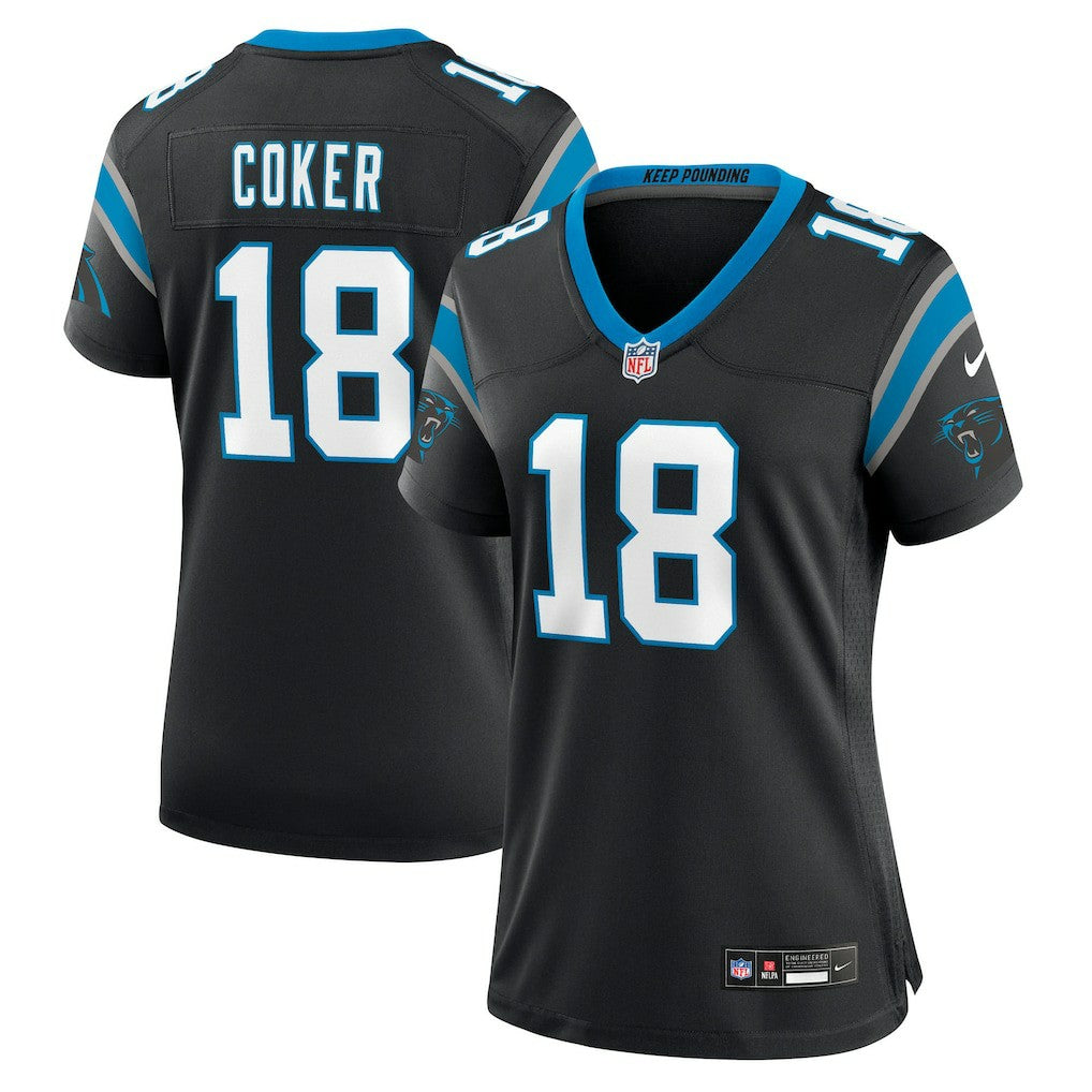Jalen Coker Carolina Panthers Women's Team Game Jersey - Black sale