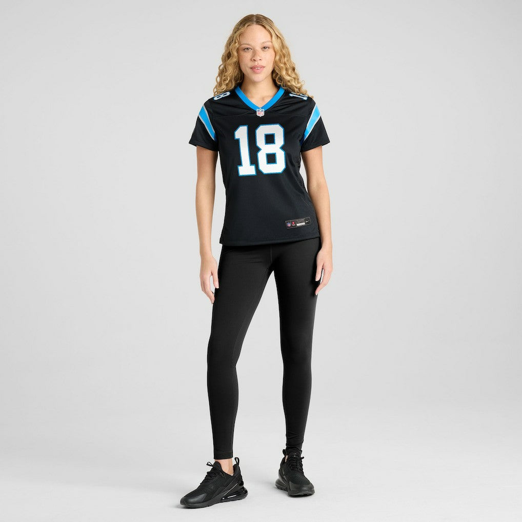 Jalen Coker Carolina Panthers Women's Team Game Jersey - Black sale