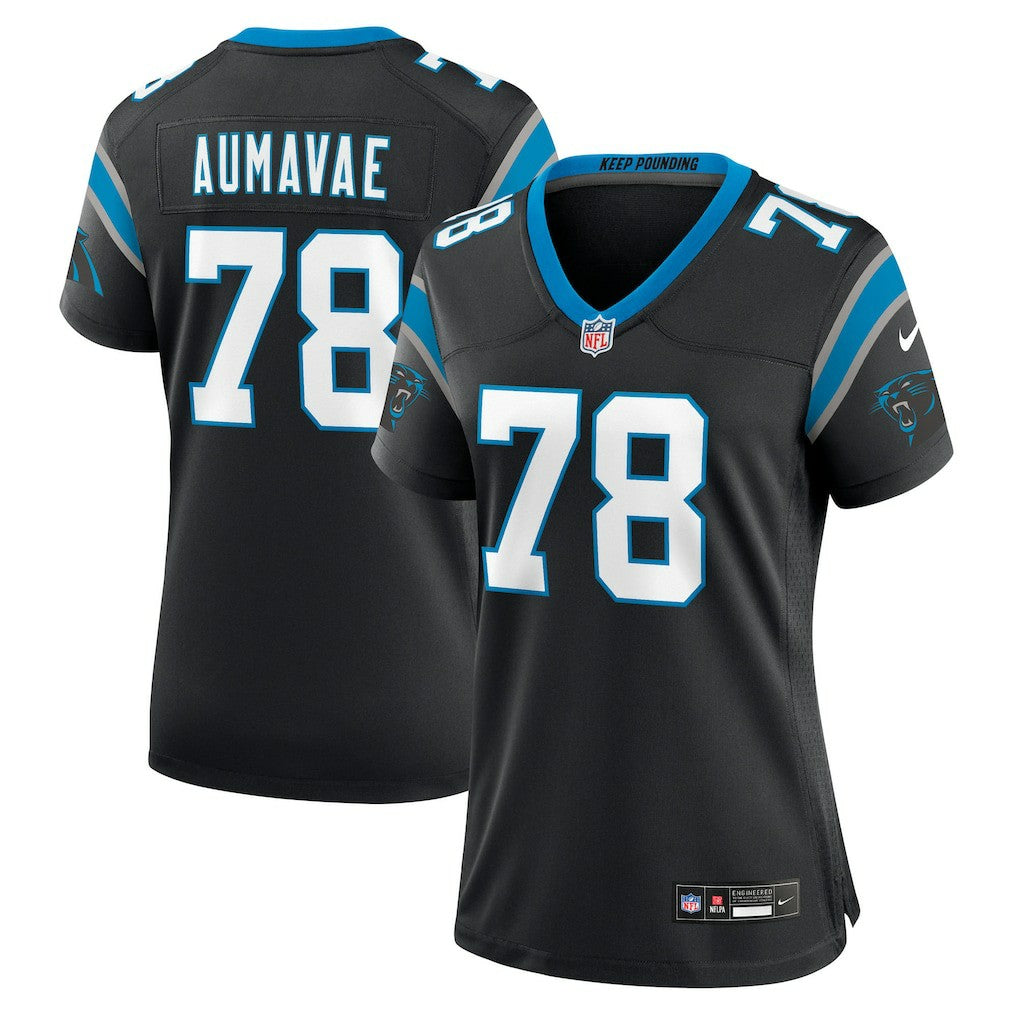 Popo Aumavae Carolina Panthers Women's Team Game Jersey - Black on sale