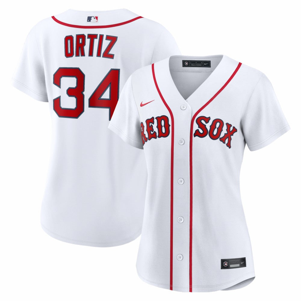 David Ortiz Boston Red Sox Women's Home Replica Player Jersey White