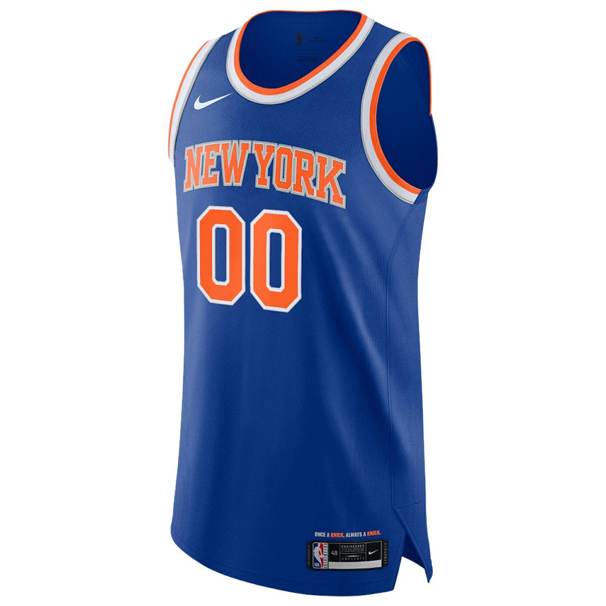 New York Knicks Authentic Custom Jersey - Icon Edition - Blue outlet
