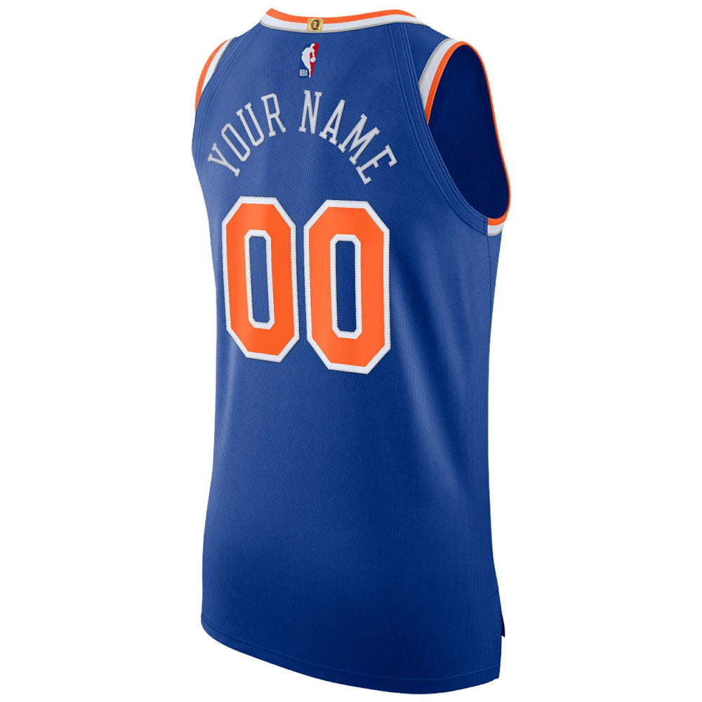New York Knicks Authentic Custom Jersey - Icon Edition - Blue outlet