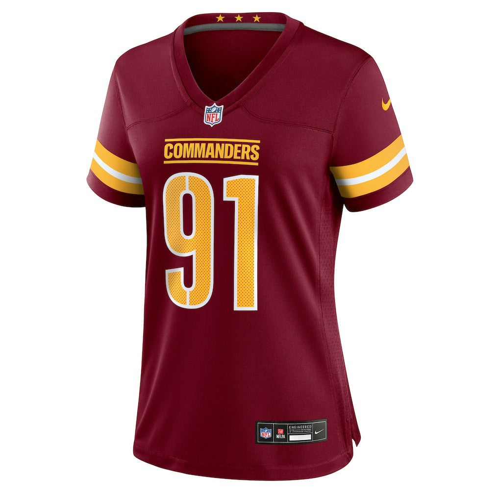 Deatrich Wise Jr. Washington Commanders Women's Team Game Jersey - Burgundy on sale