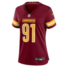 Deatrich Wise Jr. Washington Commanders Women's Team Game Jersey - Burgundy on sale
