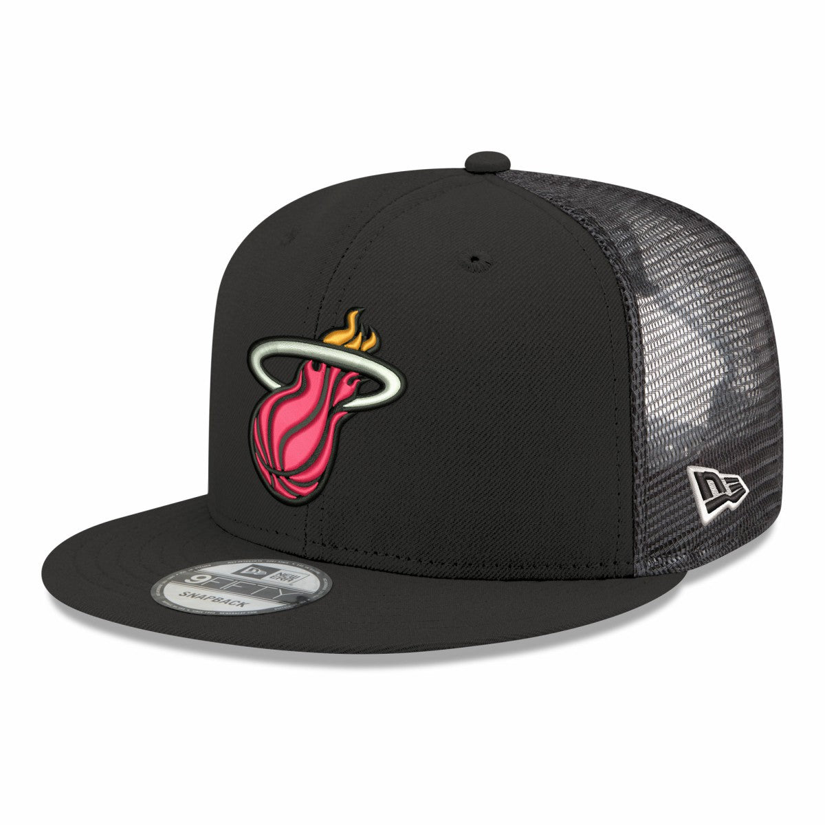 Miami Heat Core Logo Meshback 9FIFTY Snapback Hat - Black sale